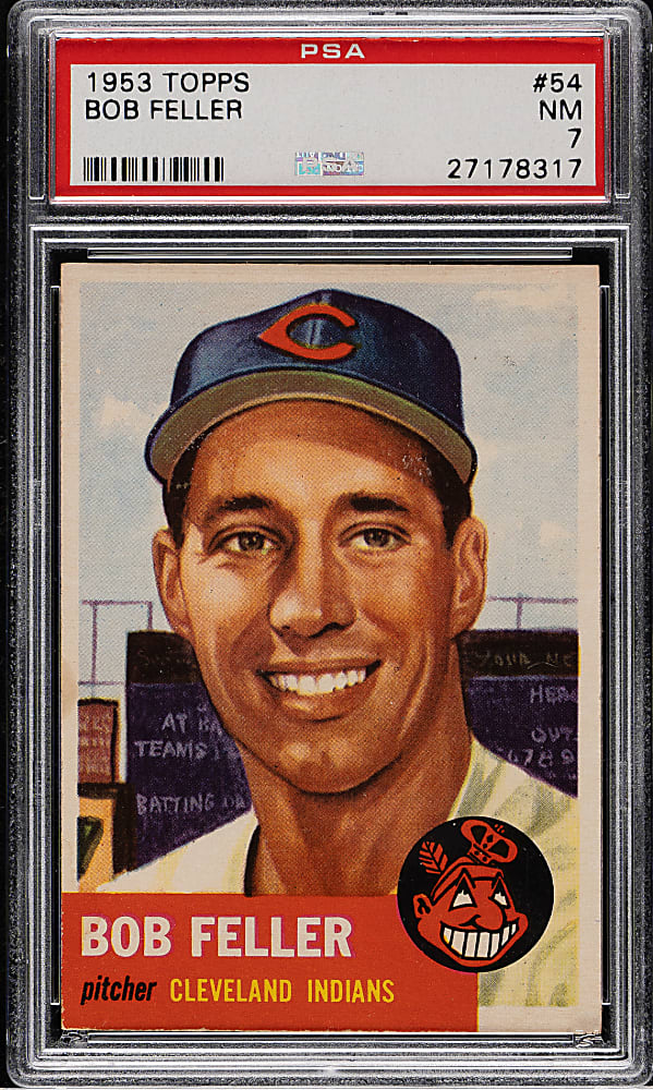 1953 Topps #54 Bob Feller PSA NM 7