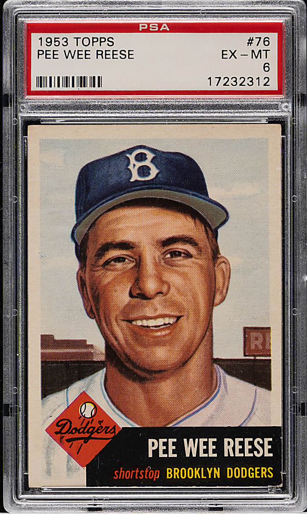 1953 Topps #76 Pee Wee Reese PSA EX-MT 6
