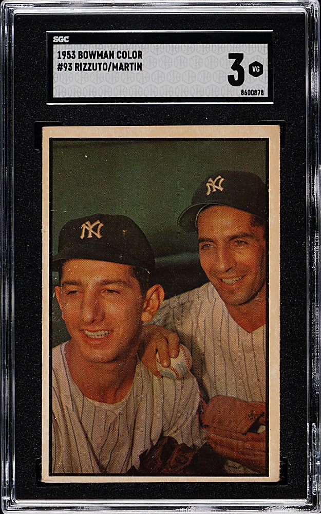 1953 Bowman Color #93 Phil Rizzuto and Billy Martin SGC VG 3