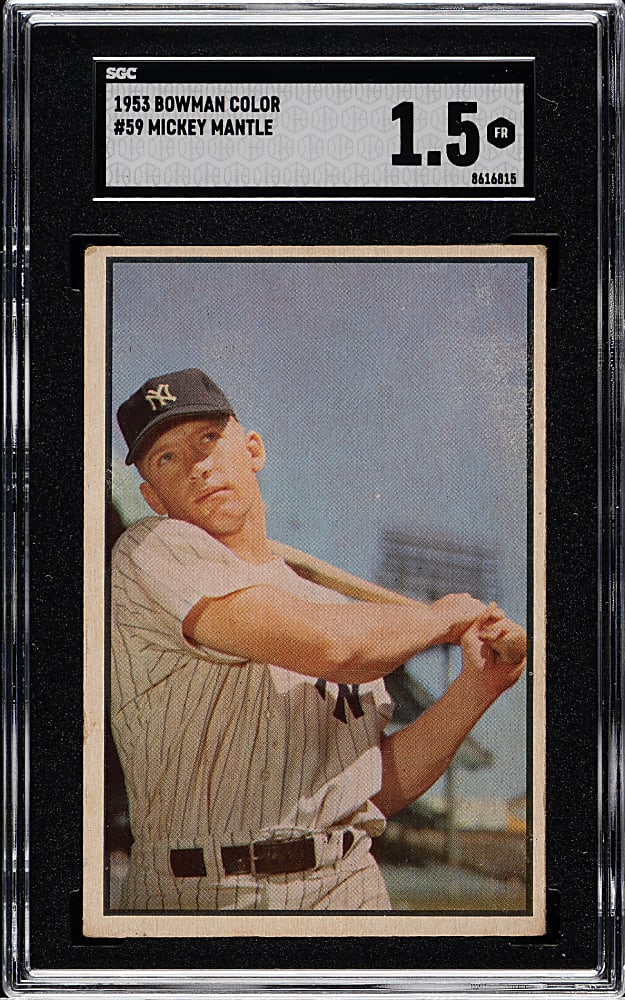 1953 Bowman Color #59 Mickey Mantle SGC FAIR 1.5