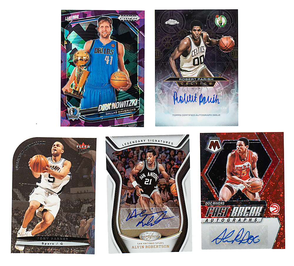 2003 to 2025 Topps, Panini, and Fleer Hall of Fame and Star Basketball Collection (7) Including Victor Wembanyama, Dirk Nowitzki, and Tony Parker