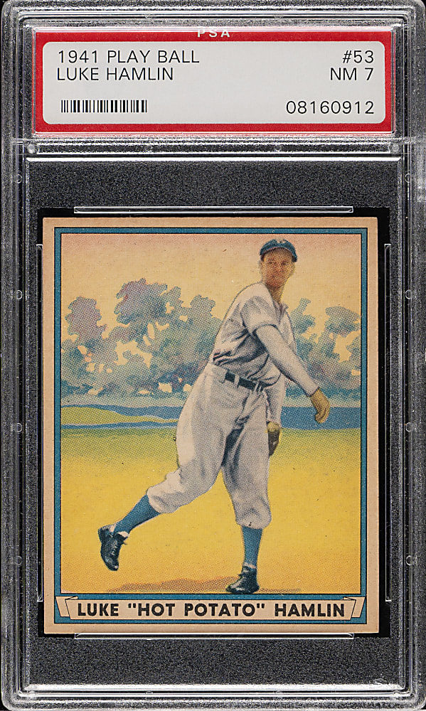 1941 R336 Play Ball #53 Luke Hamlin PSA NM 7