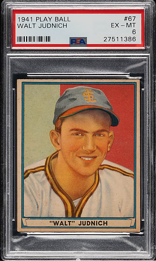 1941 R336 Play Ball #67 Walt Judnich PSA EX-MT 6