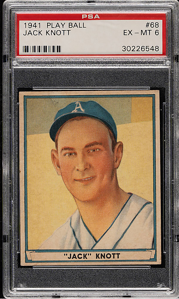1941 R336 Play Ball #68 Jack Knott PSA EX-MT 6