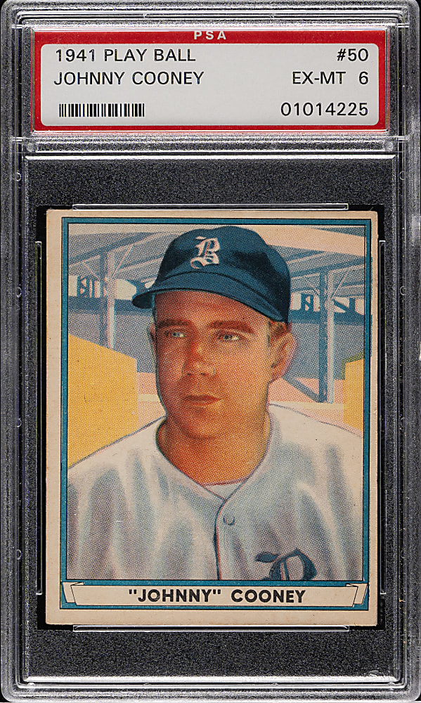 1941 R336 Play Ball #50 Johnny Cooney PSA EX-MT 6
