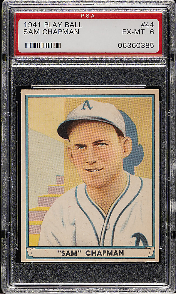 1941 R336 Play Ball #44 Sam Chapman PSA EX-MT 6
