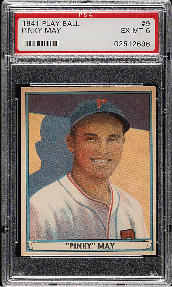 1941 R336 Play Ball #9 Pinky May PSA EX-MT 6