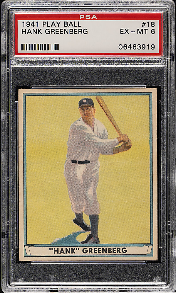 1941 R336 Play Ball #18 Hank Greenberg PSA EX-MT 6