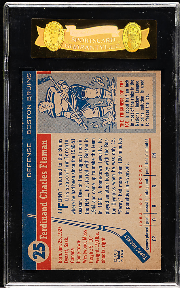 1954-1955 Topps Hockey #25 Fern Flaman SGC MINT 96
