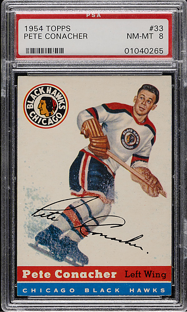1954-1955 Topps Hockey #33 Pete Conacher PSA NM-MT 8