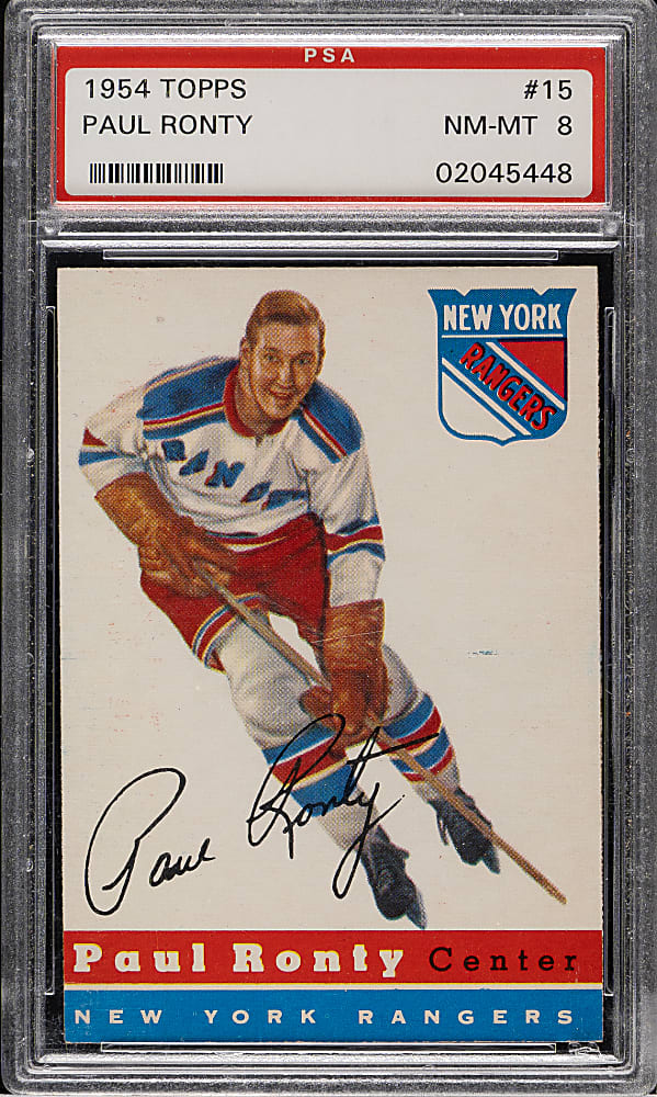 1954-1955 Topps Hockey #15 Paul Ronty PSA NM-MT 8