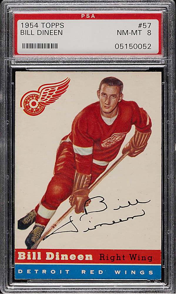 1954-1955 Topps Hockey #57 Bill Dineen PSA NM-MT 8