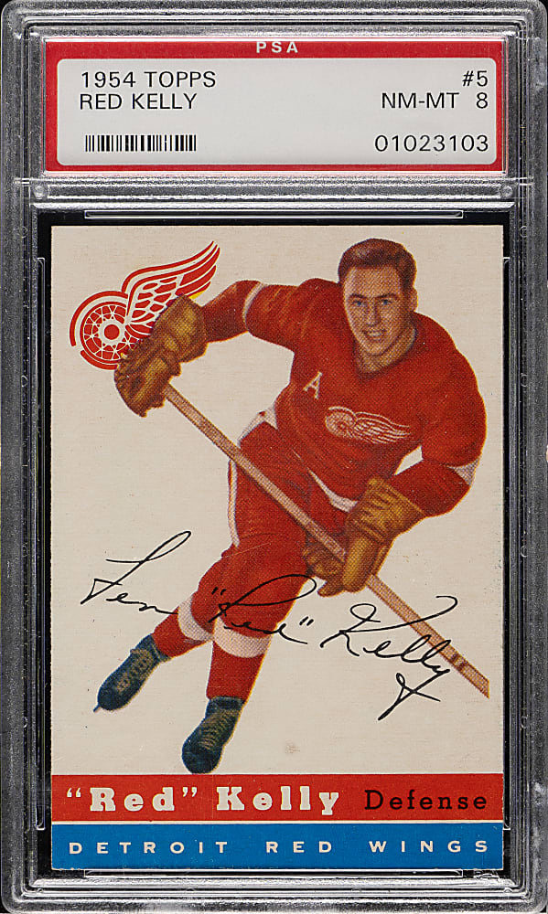1954-1955 Topps Hockey #5 Red Kelly PSA NM-MT 8