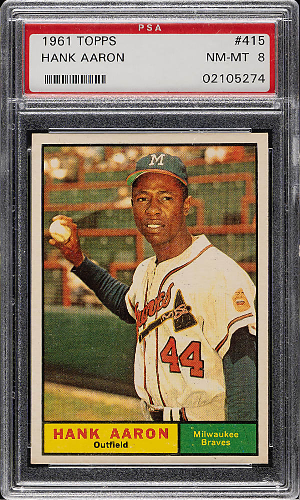 1961 Topps #415 Hank Aaron PSA NM-MT 8