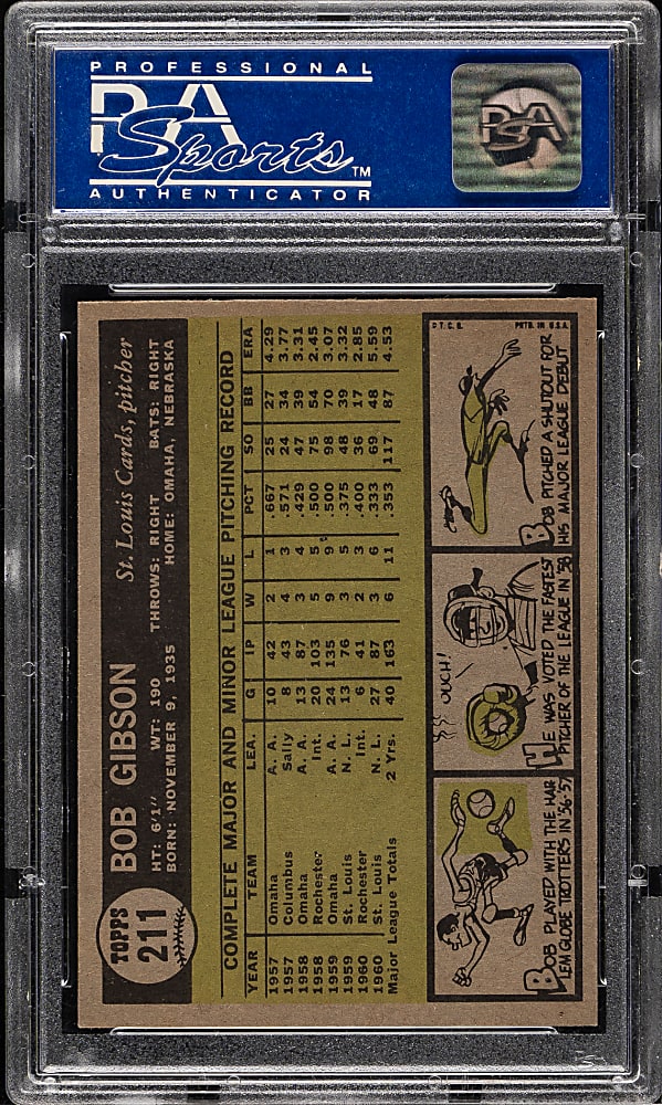 1961 Topps #211 Bob Gibson PSA NM-MT 8