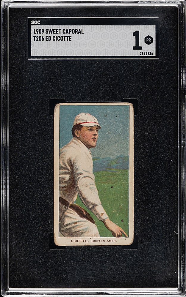1909-1911 T206 White Border Ed Cicotte SGC POOR 1