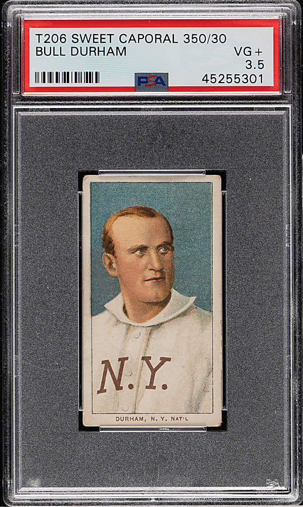 1909-1911 T206 White Border Bull Durham PSA VG+ 3.5