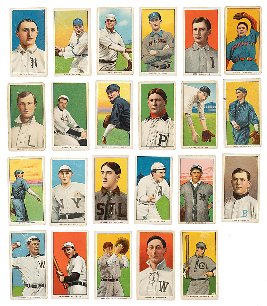 1909-1911 T206 White Border Collection (23) Including Donlin, Two Polar Bear Backs, and One Name on Top and Bottom