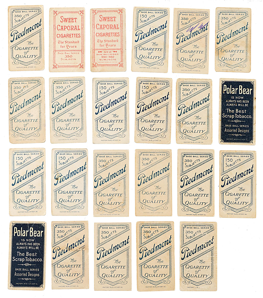 1909-1911 T206 White Border Collection (23) Including Donlin, Two Polar Bear Backs, and One Name on Top and Bottom