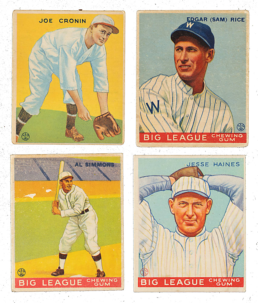 1933 R319 Goudey Collection (21) Including Cronin, Haines, Rice, and Simmons