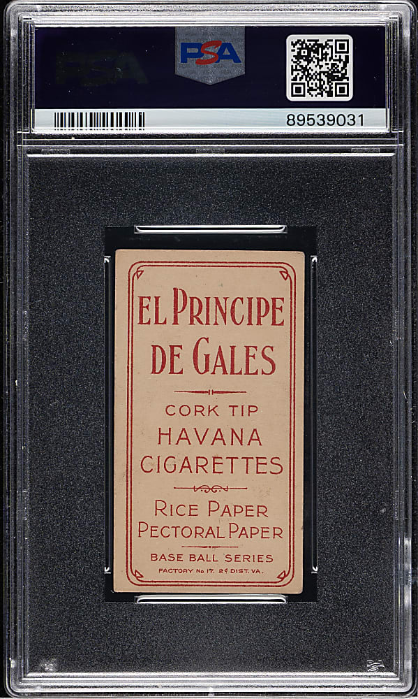 1909-1911 T206 White Border Dots Miller PSA VG-EX 4 - El Principe de Gales Back