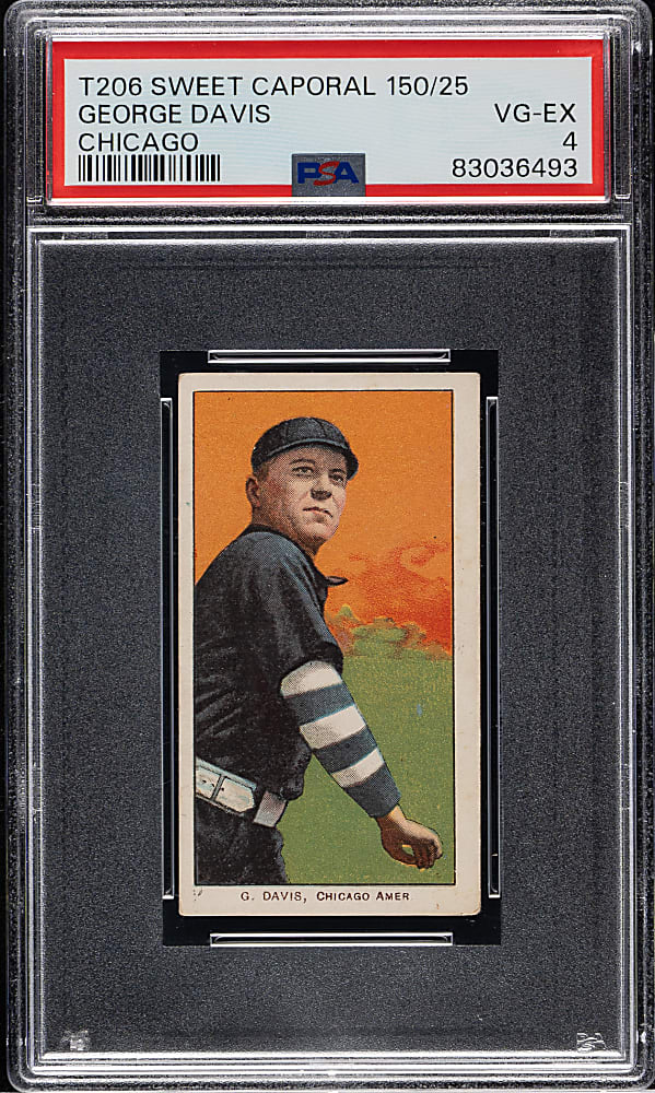 1909-1911 T206 White Border George Davis PSA VG-EX 4