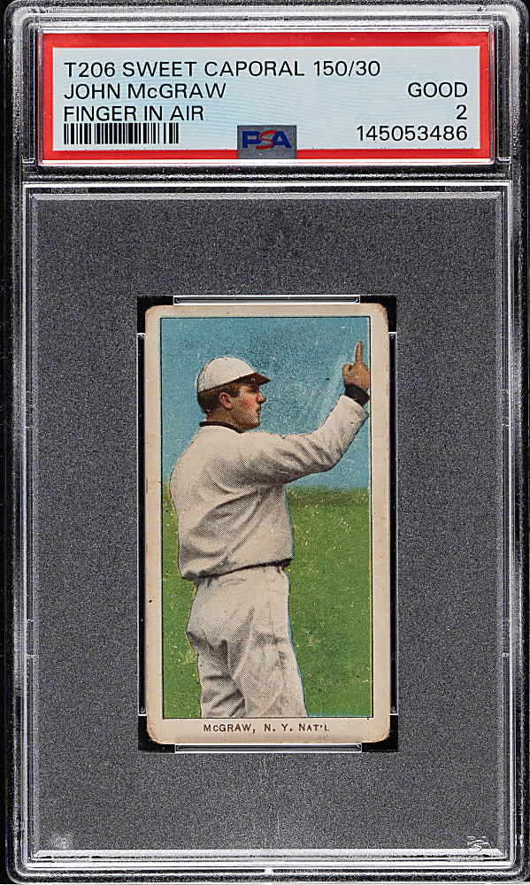 1909-1911 T206 White Border John McGraw Finger in Air PSA GOOD 2