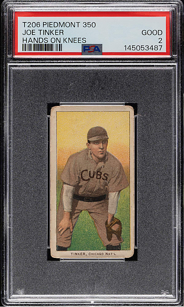 1909-1911 T206 White Border Joe Tinker Hands on Knees PSA GOOD 2