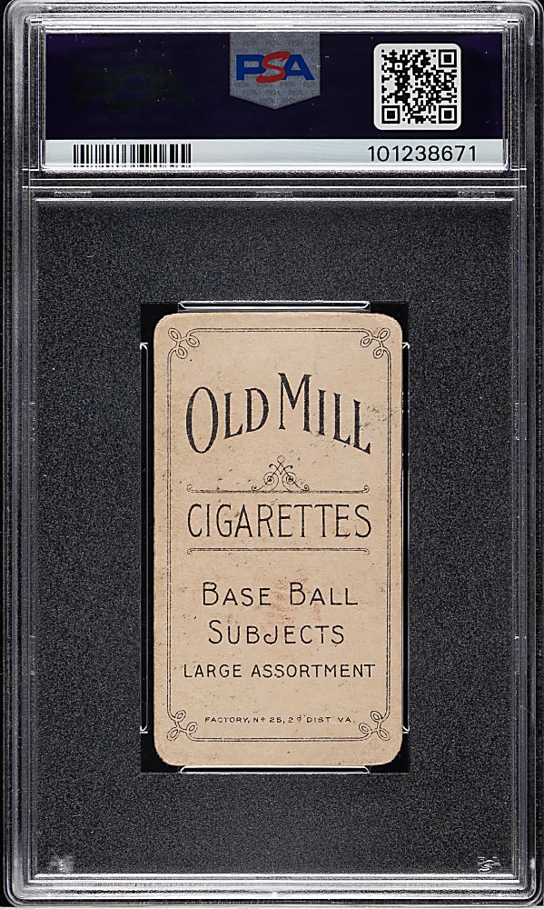 1909-1911 T206 White Border Fred Snodgrass Catching PSA FAIR 1.5 - Old Mill Back