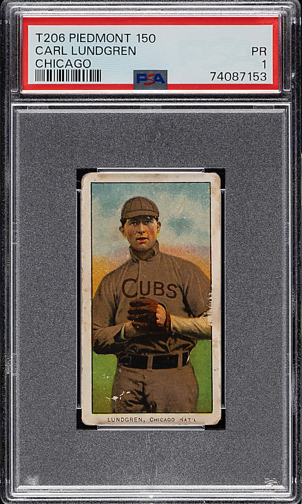 1909-1911 T206 White Border Carl Lundgren Chicago PSA POOR 1