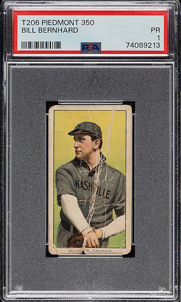 1909-1911 T206 White Border Bill Bernhard Southern Leaguer PSA POOR 1