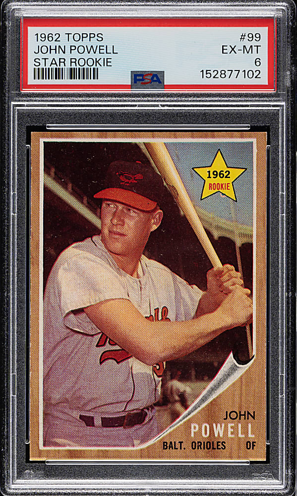1962 Topps #99 John Powell Rookie PSA EX-MT 6