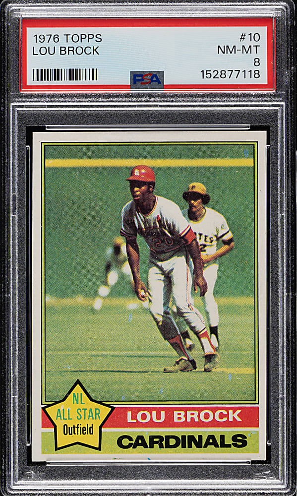 1976 Topps #10 Lou Brock PSA NM-MT 8