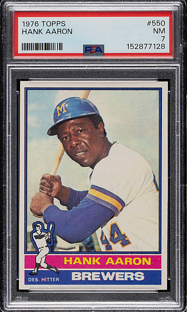 1976 Topps #550 Hank Aaron PSA NM 7