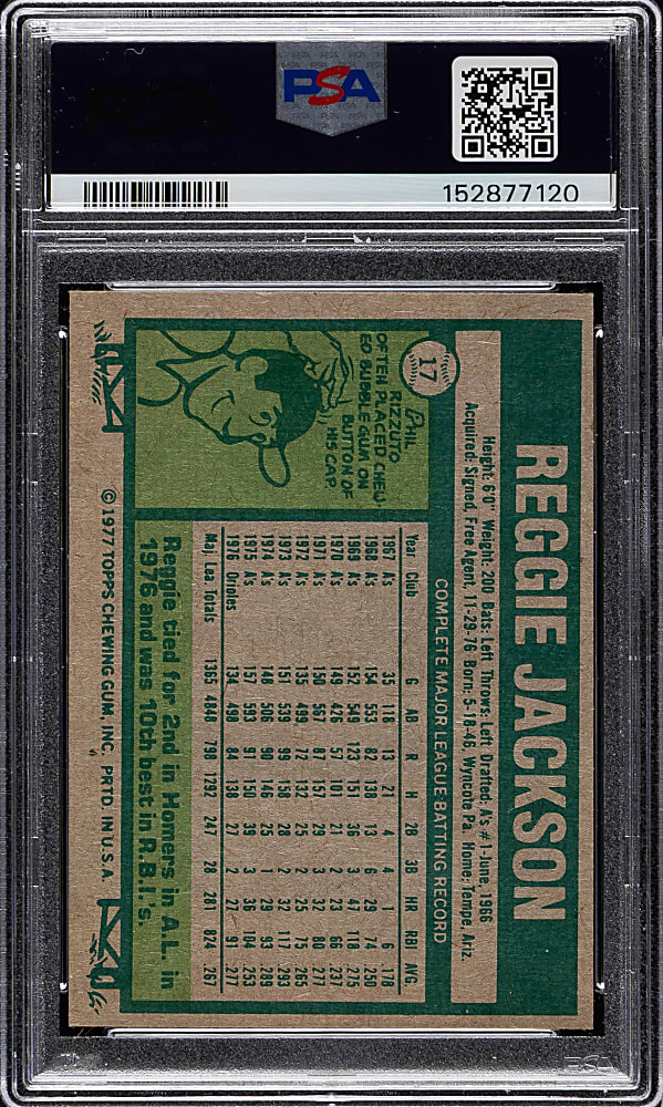 1977 Burger King #17 Reggie Jackson PSA NM-MT 8