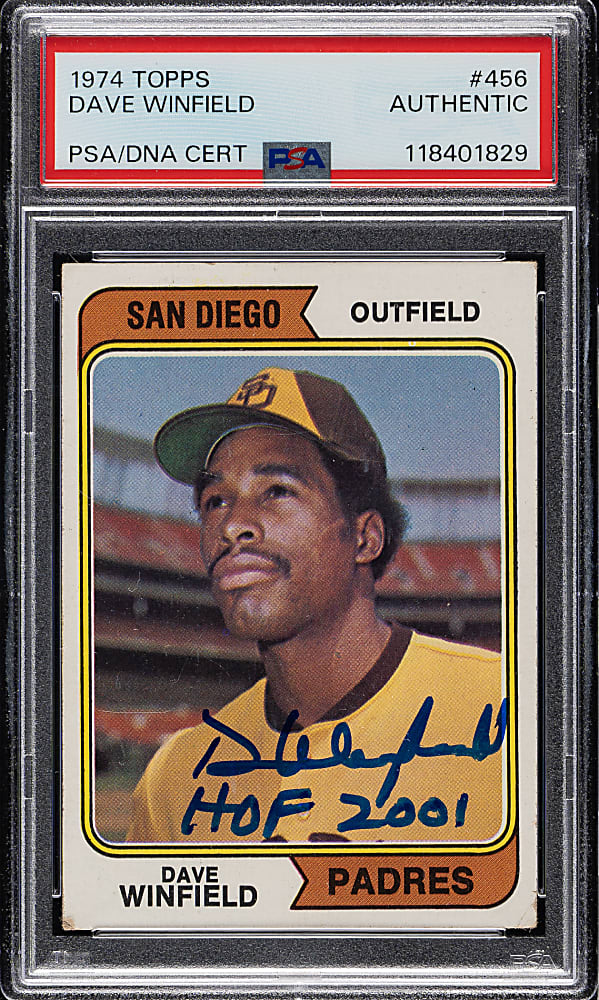 Signed 1974 Topps #456 Dave Winfield Rookie - PSA/DNA