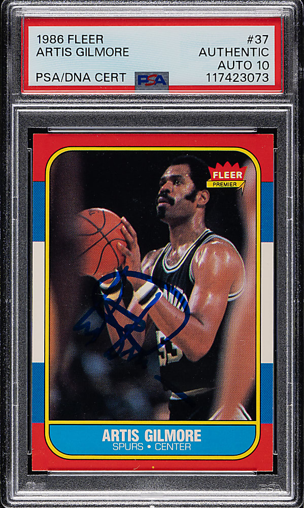 Signed 1986-1987 Fleer Basketball #37 Artis Gilmore PSA/DNA GEM MINT 10