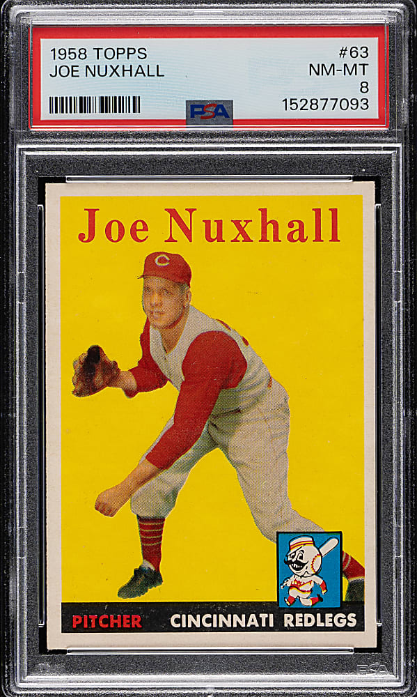 1958 Topps #63 Joe Nuxhall PSA NM-MT 8