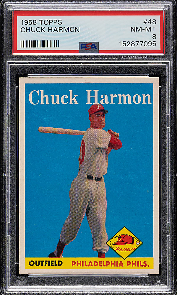 1958 Topps #48 Chuck Harmon PSA NM-MT 8