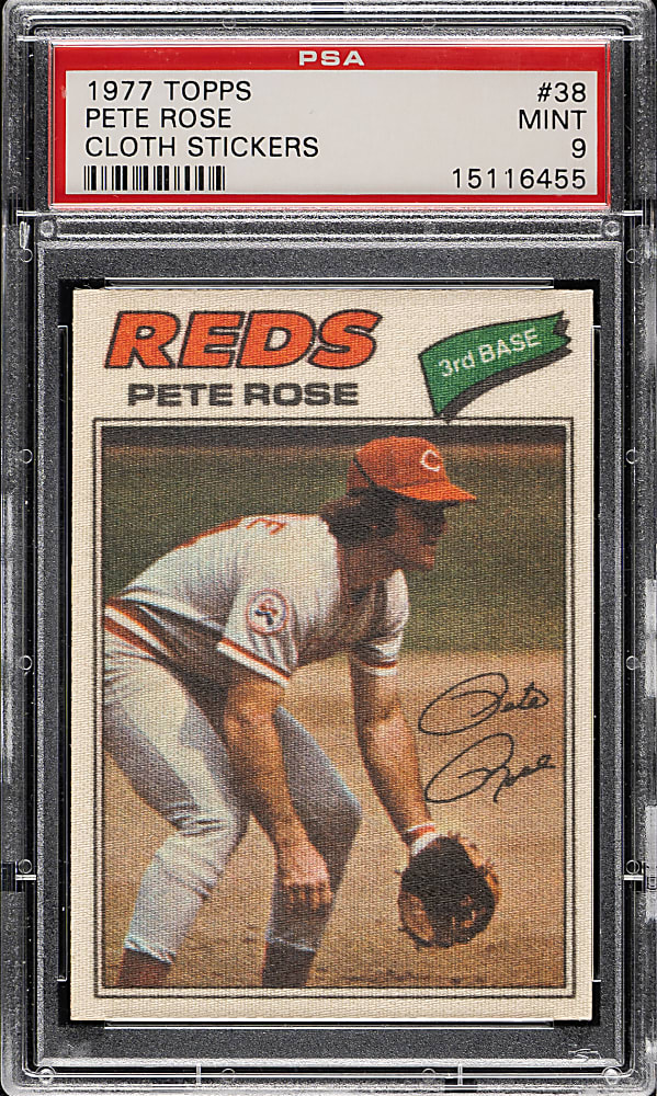 1977 Topps Cloth Stickers #38 Pete Rose PSA MINT 9