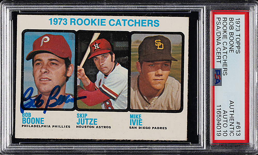Signed 1973 Topps #613 Bob Boone PSA/DNA GEM MINT 10