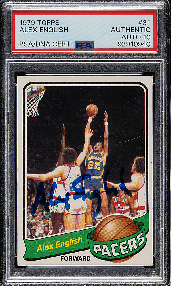 Signed 1979-1980 Topps Basketball #31 Alex English Rookie PSA/DNA GEM MINT 10