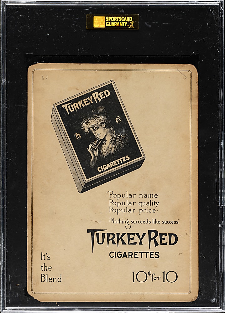 1911 T3 Turkey Red #123 Ira Thomas SGC FAIR 20 - Advertising Back