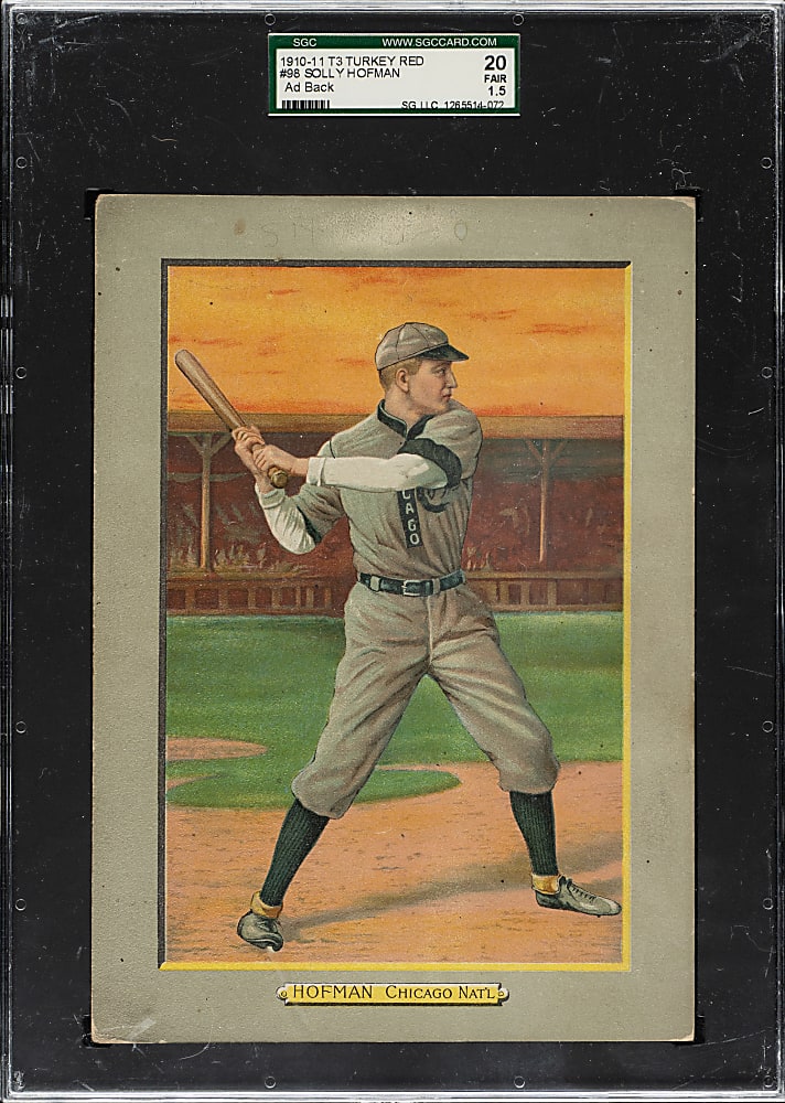 1911 T3 Turkey Red #98 Solly Hofman SGC FAIR 20 - Advertising Back