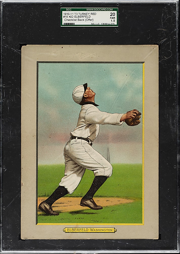 1911 T3 Turkey Red #15 Kid Elberfeld SGC FAIR 20