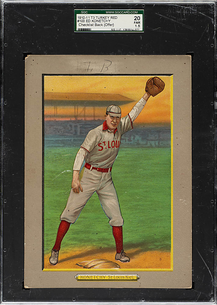 1911 T3 Turkey Red #103 Ed Konetchy SGC FAIR 20