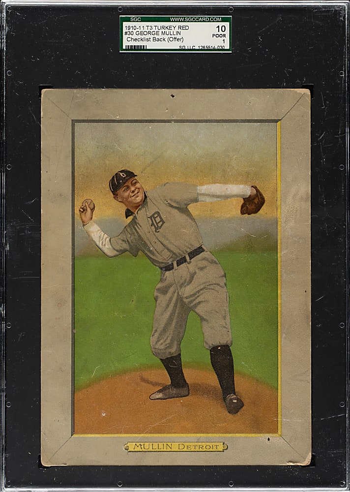 1911 T3 Turkey Red #30 George Mullin SGC POOR 10
