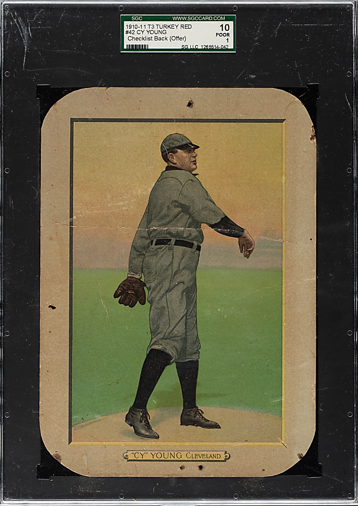 1911 T3 Turkey Red #42 Cy Young SGC POOR 10