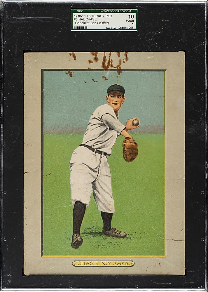 1911 T3 Turkey Red #6 Hal Chase SGC POOR 10