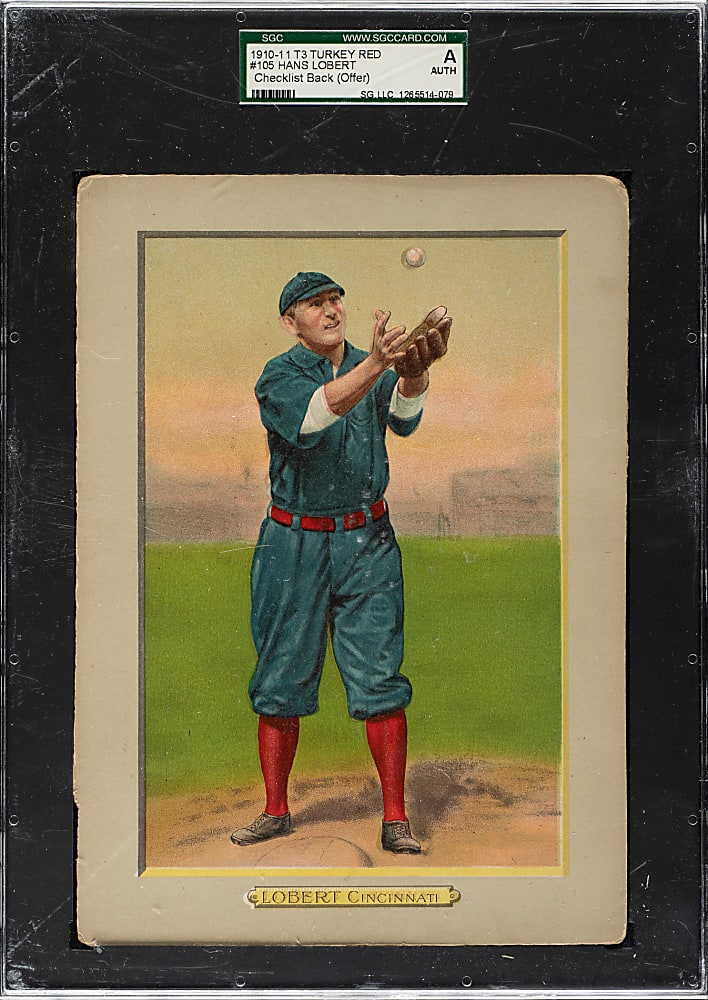 1911 T3 Turkey Red #105 Hans Lobert SGC Authentic